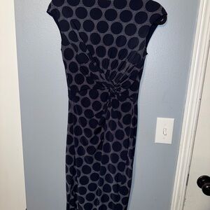 Ralph Lauren Navy Polka Dot Twist-Bust Maxi Dress